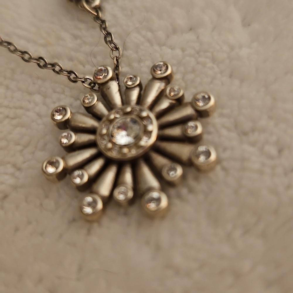 BRIGHTON Mira Silver Sunburst Crystal Pendant Necklace - Picture 3 of 10